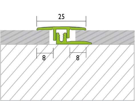 Übergangsprofil für Designboden 25 mm