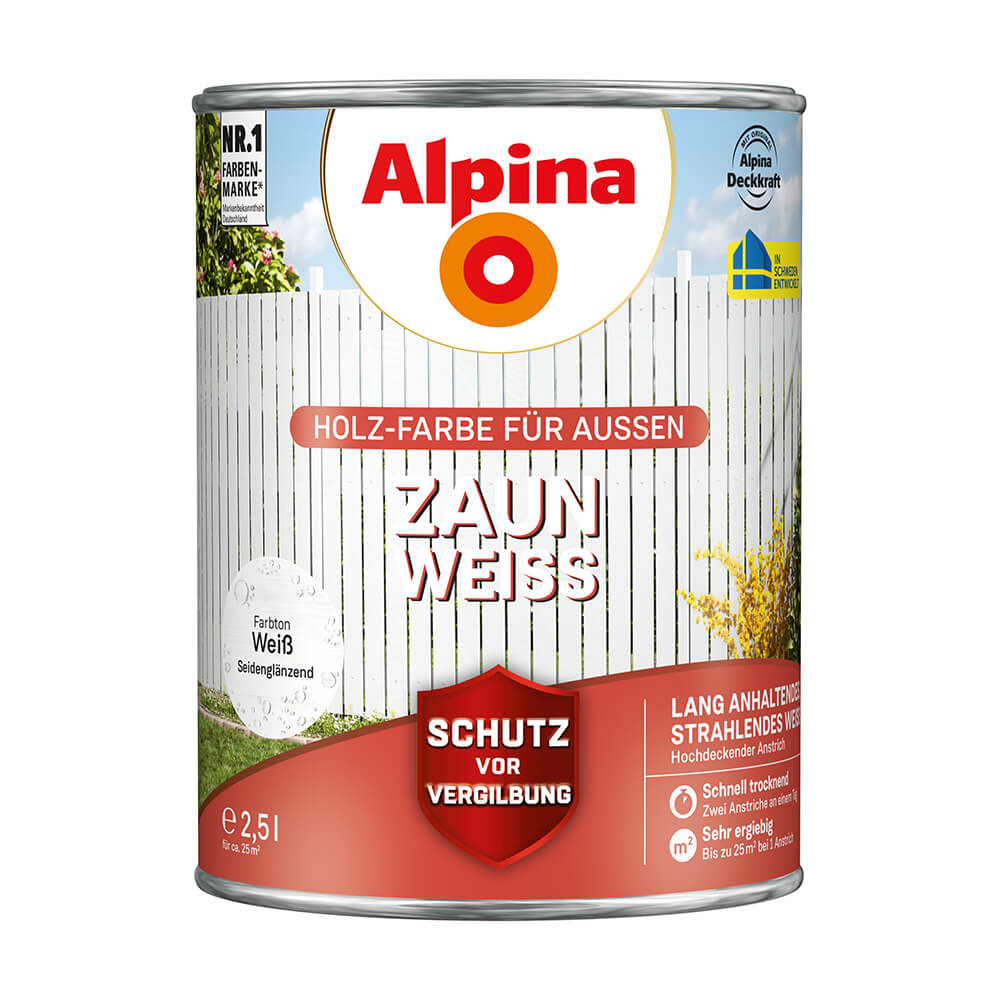 Zaun Farbe Weiß, Alpina